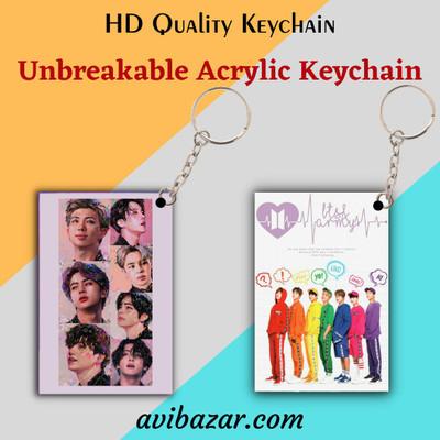 Giftsadaa Bts Keychain Hd Printed Bts Army Keychain For Bts Lover ( ACR 05 ) Key Chain