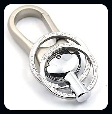 MAG BEE Stylish Hook Locking Silver Carabiner Double Ring Hook-kC716-Premium Key Chain