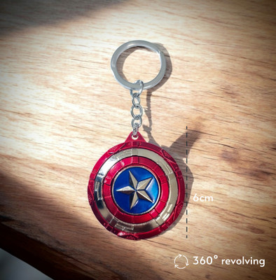 STYLEMITRA Premium 360° Rotating Shield Keychain | Metal Keychain for Bike & Car Key Chain