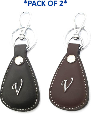 VS Club COMBO_V_LETTER_KEYCHAIN_BLACK_BROWN Key Chain
