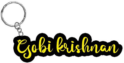 SY Gifts Gobi krishnan Name Black Yellow Name Keychain Key Chain