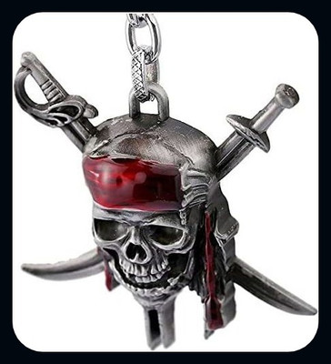 Meeko.com Pirates Of The Caribbean Skull Metal Keychain Key Chain-A Key Chain