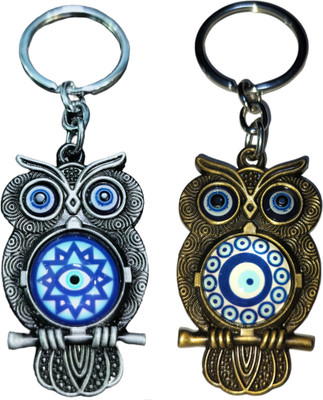 MAG BEE Evil Eye Proection (Design-2 & Design-16) Combo Pack of 2 for Car Bike Men Women Key Chain