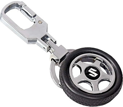GKM Suzuki Car Logo rotating tyre metal keychain with hook Key Chain
