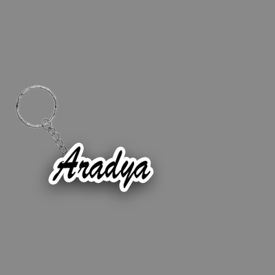 SY Gifts SYG Aradya Name Keychain White And Black Key Chain