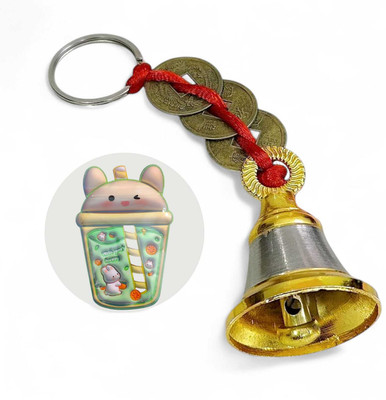 AMYCOUR Guardian Bell Keychain with Gift Pouch Blessings Good Luck Charms Key Chain