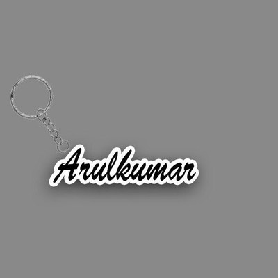 Prihit NEW_BBG Arulkumar Name Keychain White And Black Key Chain