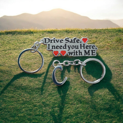 Mahatej Fashions Drive Safe Keychain with Letter C (Pack of 2) Key Chain