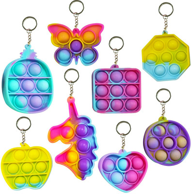 WHITE POPCORN Pop It Pop KEYCHAIN PACK OF 6 Key Chain