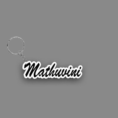 Prihit NEW_BBG Mathuvini Name Keychain White And Black Key Chain