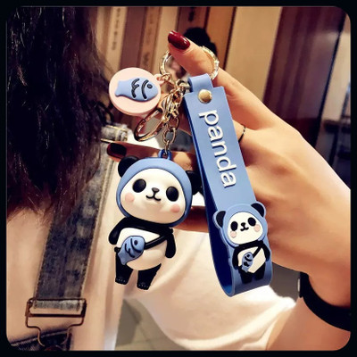 BBG BBG_Cute 3D Panda Keychain With Charm (Blue)-A Key Chain
