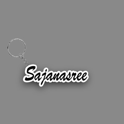 SY Gifts SYG Sajanasree Name Keychain White And Black Key Chain