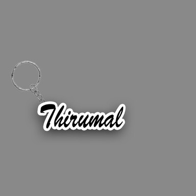 SY Gifts SYG Thirumal Name Keychain White And Black Key Chain