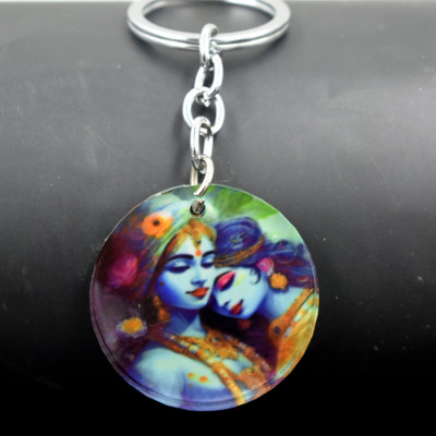 AFH Lord Krishna With Radha Crystal keychain for Men and Women Key Chain