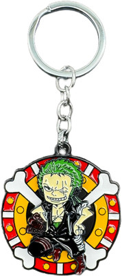 Buko One Piece Spinning Anime Metal Keychain Anti-Rust, Wheel Rotating Design Key Chain
