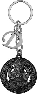M Men Style Religious Lord Shri Ganesh With Initial Letter Alphabet - D SKey2022426 Key Chain