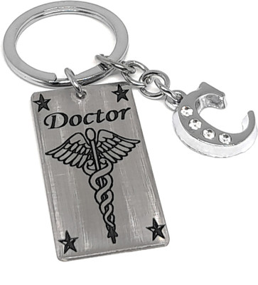 HiyaaV Cute Gift Keychain For Doctor Bike Car Men Women Girl Boy Friend With Alphabet C Key Chain