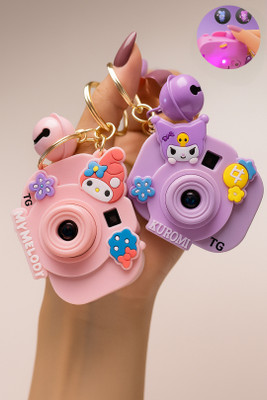 trollgadgets Cute Cartoon Camera Projector Keychain with LED Light Camera Shape Key Ring Key Chain