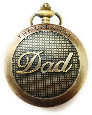 TheKeyHouse Antique Metallic The Greatest DAD Theme Vintage Gandhi Style Pocket Watch Key Chain With Key Ring for Men/Women. Key Chain