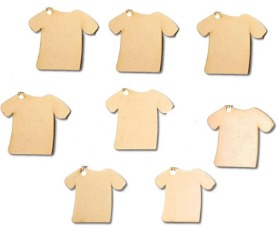 CHL T-Shirt MDF KeyChains Cutouts 25 PCS 2 Inch Plain MDF Blanks for Craft Key Chain