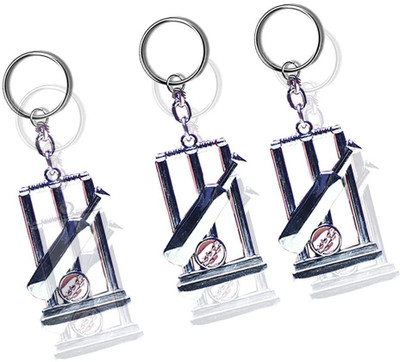 Saugat Traders Cricket Wicket Bat Ball Metal Key Chain - Keyring for Boys, Men Key Chain