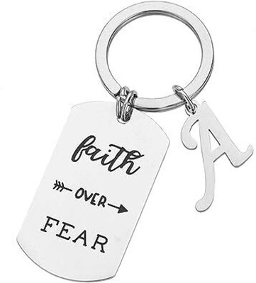 Artisans Crafted Faith Over Fear Keychain with Initial A Key Chain