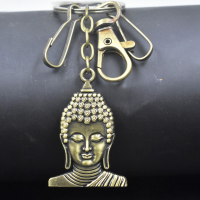 AFH Lord Buddha Religious Metal with Lobster Charm Keychain for Car Bike Home Office Key Chain