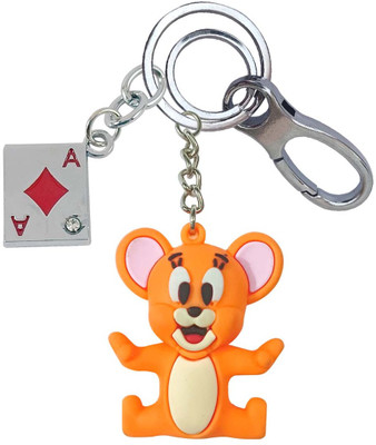 SHOKY LOOKS Premium Rubber Finished Jerry With Desk Card Diamond Locking Lock Key Chain