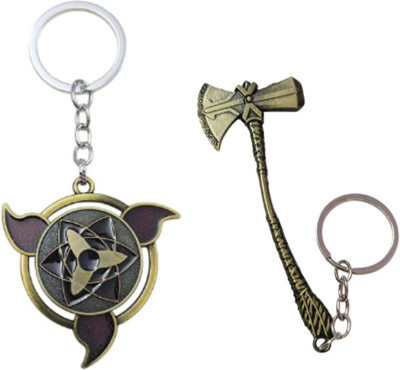 PEARLISH Naruto Rotating Keychain & Thor Stormbreaker Axe KeychainCombo Key Chain