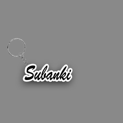 SY Gifts SYG Subanki Name Keychain White And Black Key Chain