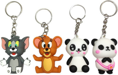 Skycart Combo 4 set Tom and Jerry & cat and panda Key Chain
