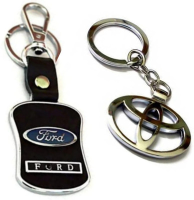 Jainsburys Combo of Ford Leather & Toyota metal keychain & Best quality keychain Key Chain