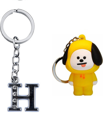 Newview BTS CHIMMY Characters 3D Rubber with Alphabet H Keychain and Key ring Key Chain