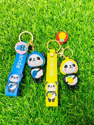 GKM Beautiful cute Panda Bear 3D combo set keychain with hook Key Chain