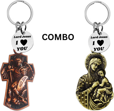 M Men Style Double-Sided Lord Jesus Combo Keychain – Mother Merry Key Ring Medal Com650-639 Key Chain
