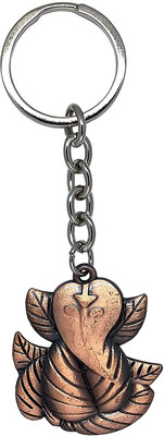 Deethyas Fashion Leaf Shape Ganesh Ganesha Ganpati Vinayaga Double Side Same View Hard Metal Key Chain