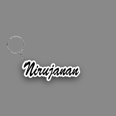 SY Gifts SYG Nirujanan Name Keychain White And Black Key Chain