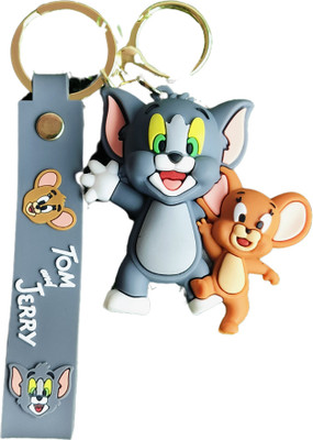 Harshi Collections Tom And Cherry Anime Silicon Cute 3D Rubber Cartoon keychain Key Chain