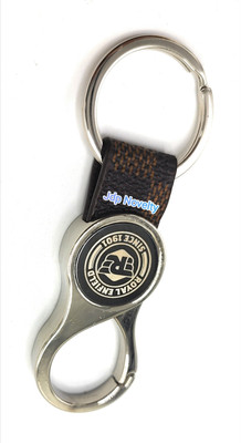 Jdp Novelty Round Shape Leather Metal Keychain for Bike Since 1901. Key Chain