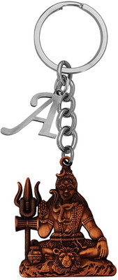 Newview Lord Shiv Shankar Mahadev Bholenath Letter Alphabet A Metal Keychain Key Chain