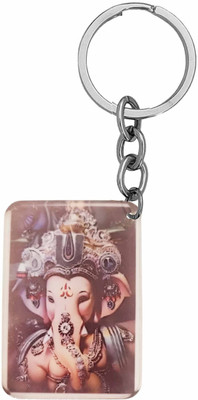 M Men Style Religious Lord Shri Ganesha/Ganpati Keyring Keychain Brown SKey2025262 Key Chain