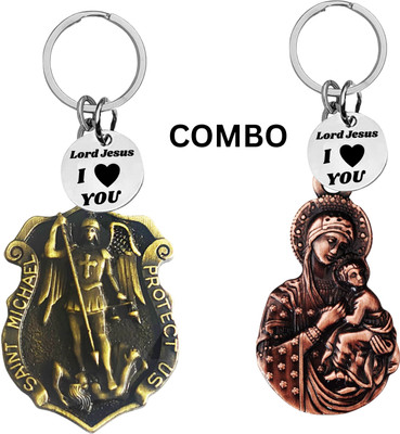 M Men Style Double-Sided Saint Michael Keychain – Mother Merry Key Ring Medal Com645-638 Key Chain