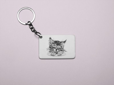 MiTrends Cute Cat- Printed Acrylic Keychains(Pack Of 2) Key Chain