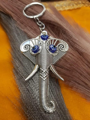 BBG NEW_Elephant Face design Evil Eye Keychain Crystal alloy Keyring for Gift Key Chain