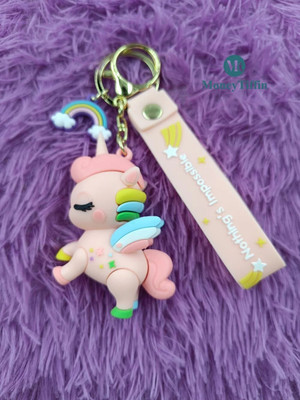 neze NZ 91 Unicorn Cartoon 3D Silicone High -Quality PVC Material Keychain Key Chain
