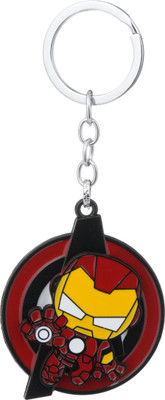 twilight shine Cute Iron Man Keychain - Durable Metal, Rotating Head, Avengers Logo Key Chain
