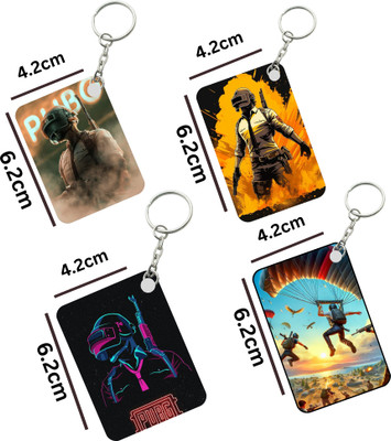 DFLEXPRINTS pubg keychain wooden (pack of 4) Key Chain