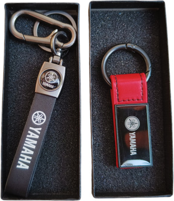 JNV Unique Multicolour Leather Keychain Compatible With YAMUHA Bike| Pack Of 2 | Key Chain