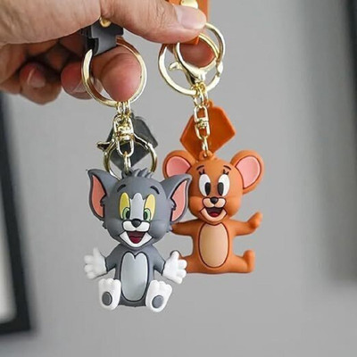 Zouveux 3D Cute Tom and Jerry Keychain For Girls and Boys 2PCs Tom & jerry keyring Key Chain
