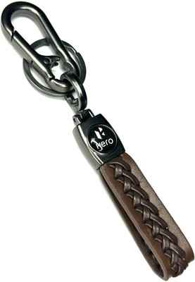 FLAMBE hero Brown Leather Design Belt Keychain Key Chain